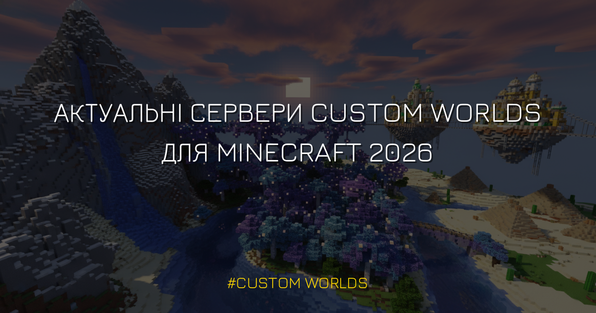 Найкращі Custom Worlds сервери Minecraft 2026 - список проектів
