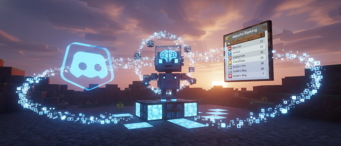 Інфографіка процесу передачі новин з Discord на сайт MCUA.TOP через штучний інтелект.